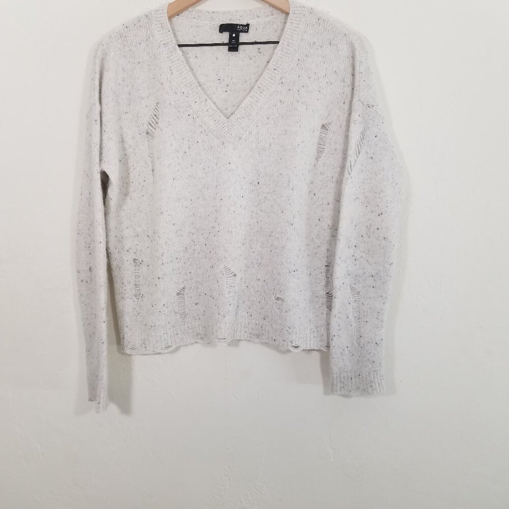 Aqua 100% Cashmere V-Neck Sweater Size XS